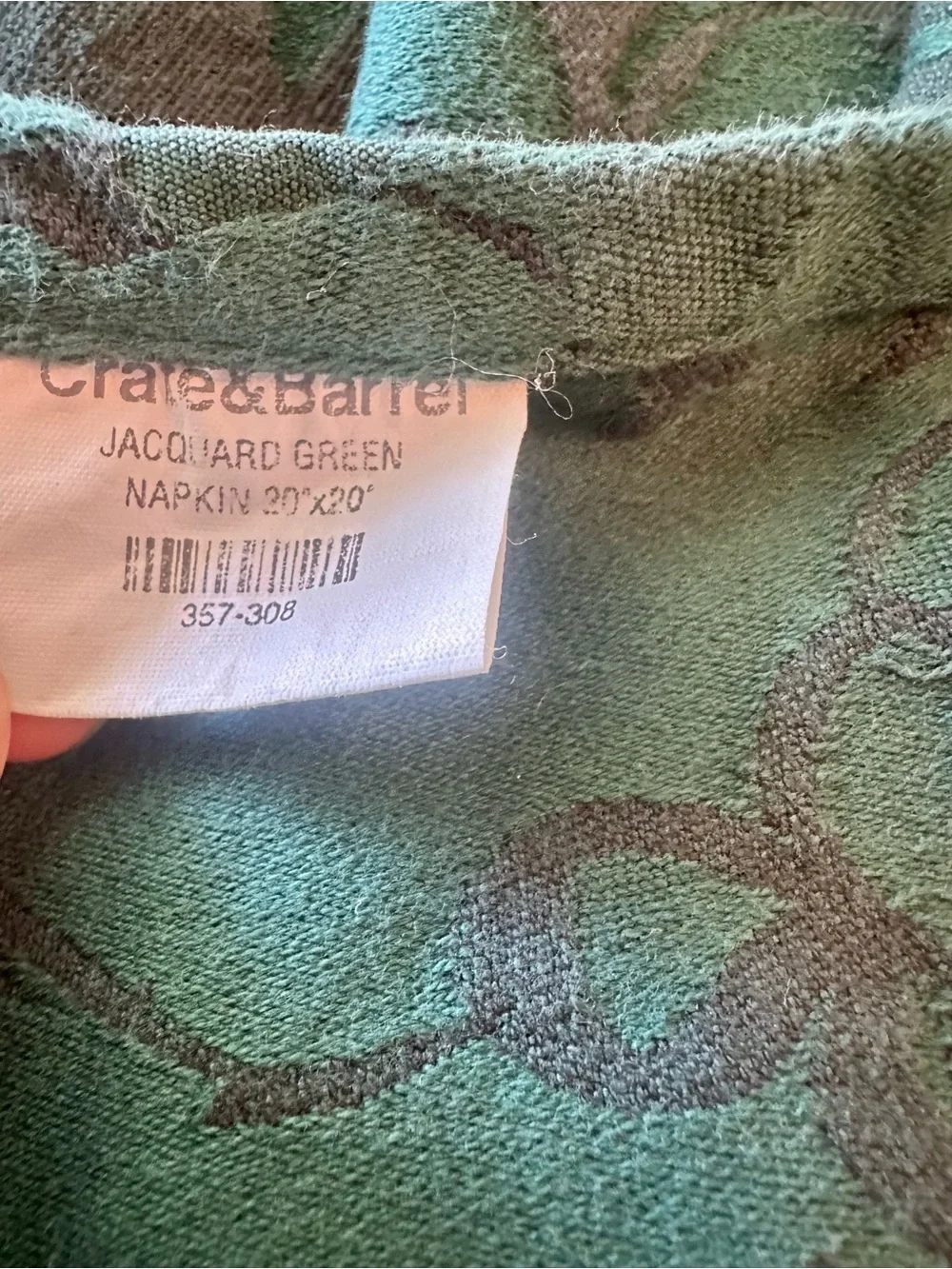 Crate&Barrel Teal Green Dinner Napkins (6)